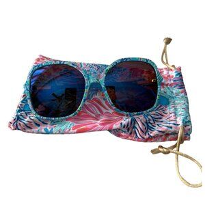 Lilly Pulitzer Polarized Norah Sunglasses Surf Blue Soleil It On Me Like New Wor